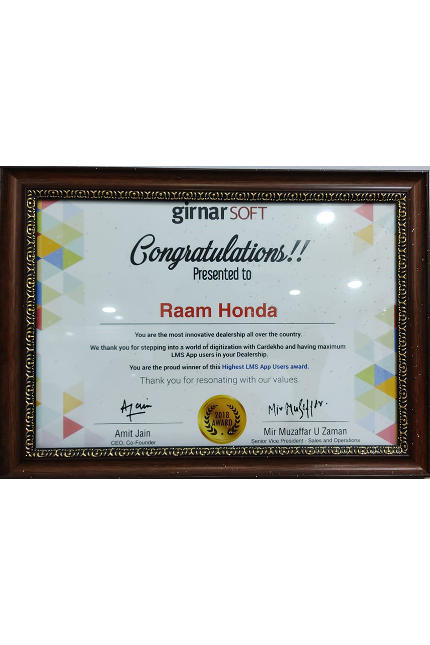 Most Innovative Dealership by GirnarSOFT